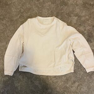 Free People Cream Long Sleeve Top